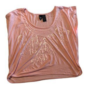 love tease women shirt cap sleeve color Pink Size M